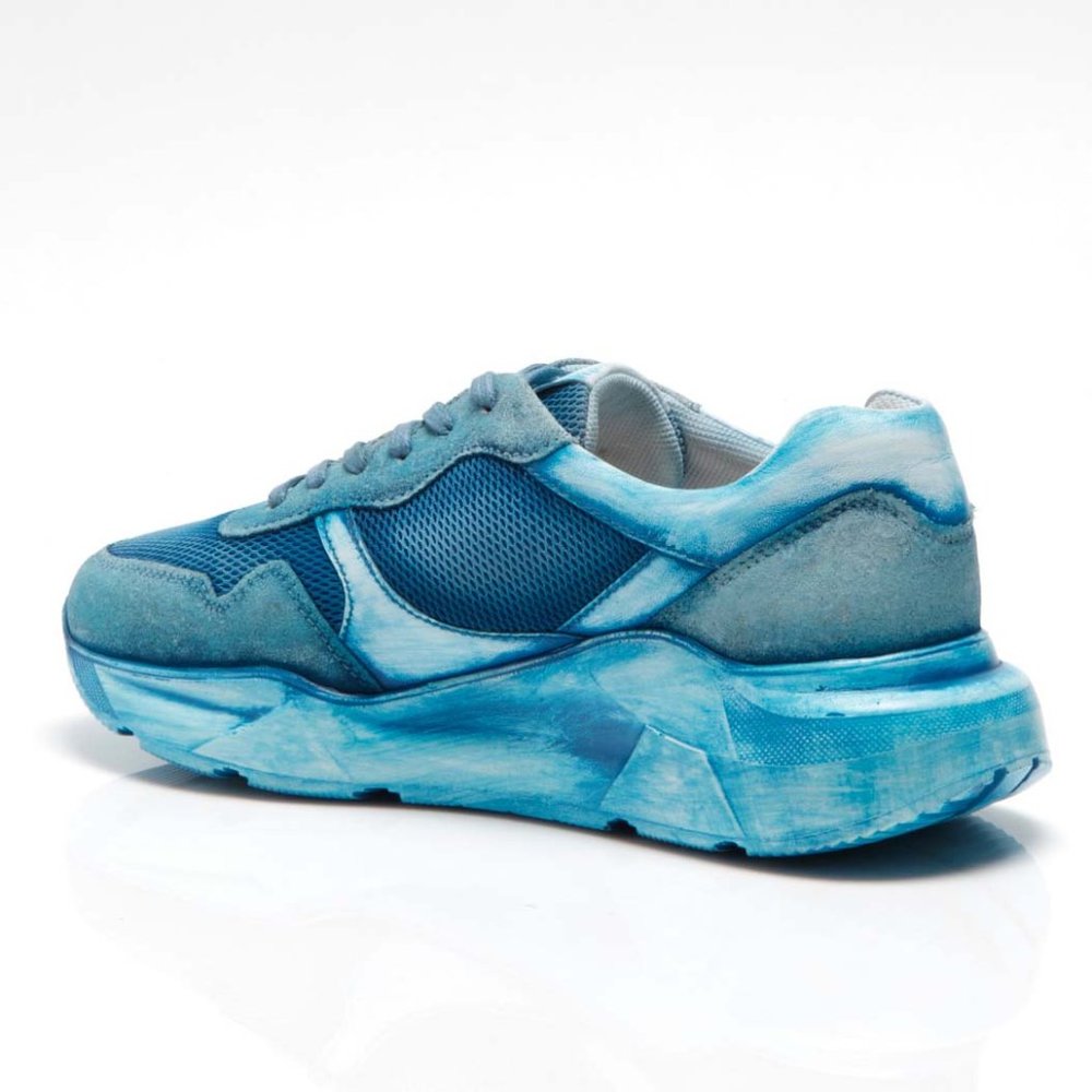 🎉LAST CHANCE🎉 FREE PEOPLE Let's Wander Washed Sneakers / Boardwalk Blue - Picture 10 of 16